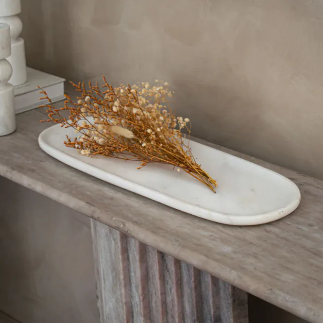 Hovedbilde Marmorbrett - Kiara White Oval Plate