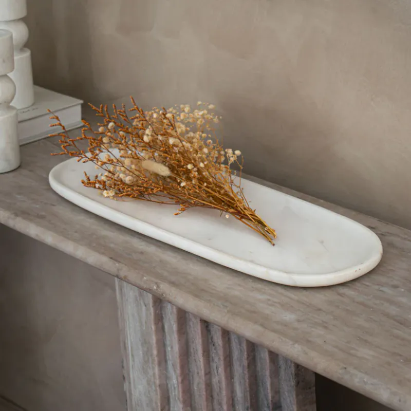 Marmorbrett - Kiara White Oval Plate