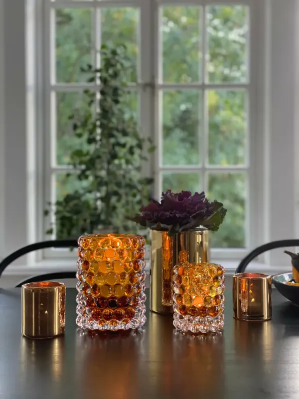 Lyslykt Hurricane Lamp Boule - Amber