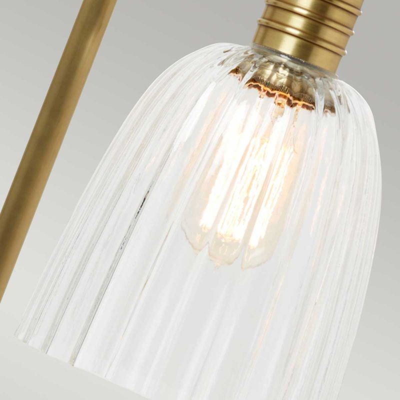 Douille - Bordlampe i messing med glasskuppel