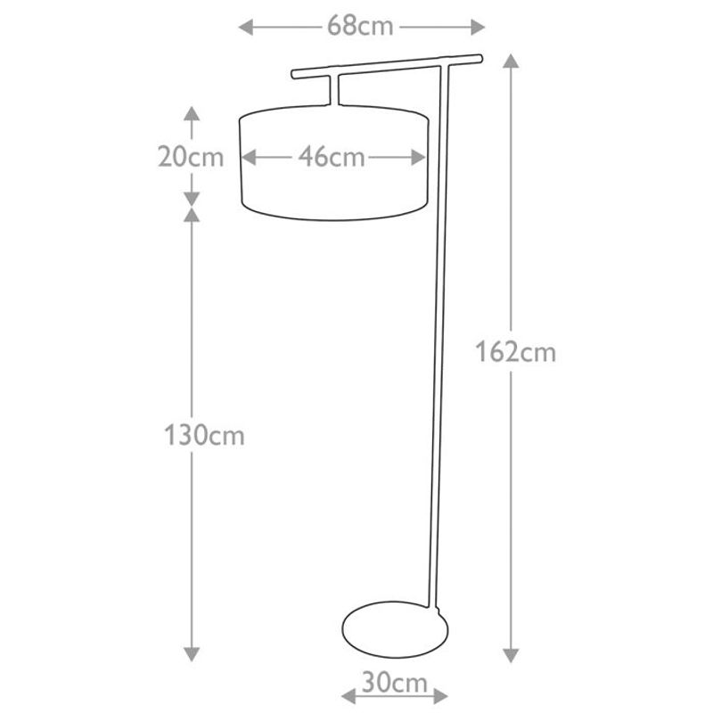 Balance - Gulvlampe, sort med polert messing