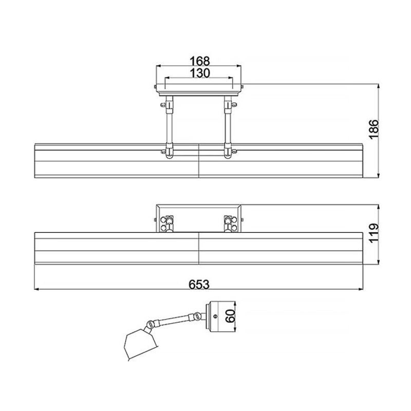Chawton Large - Bildelampe i pusset messing