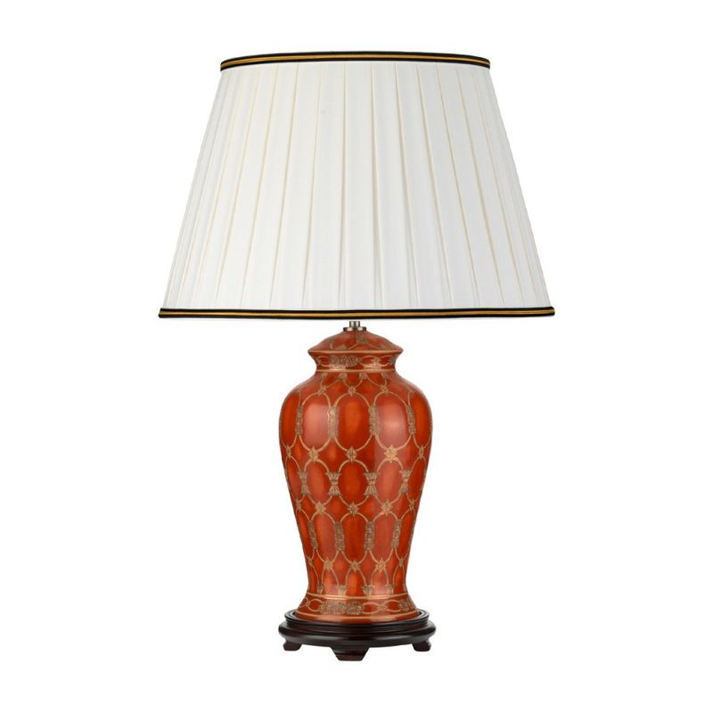 Datai - Bordlampe m/kremfarget lampeskjerm