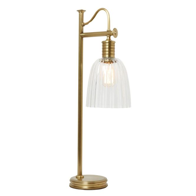 Hovedbilde Douille - Bordlampe i messing med glasskuppel