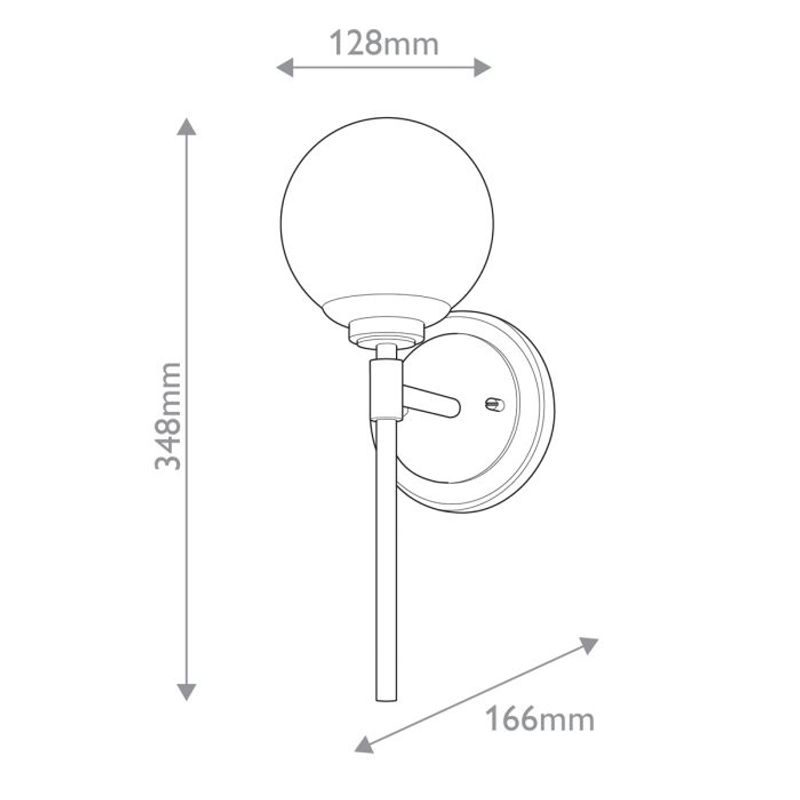 Benno - Vegglampe m/glasskuppel