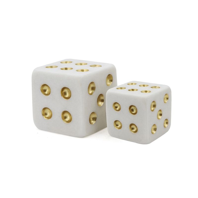 Dice Gold & Blanc - Dekorative terninger