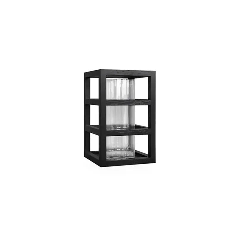 Lanterne - Sort eik med glass sylinder